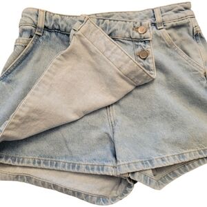 Zara Light Blue Denim Skort Shorts Skirt. Size 28 Summer Western Fall
